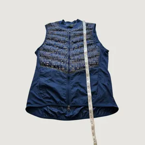 Nike Aeroloft Running Vest Womens Medium Navy Blue Quilted Down Puffer 800497 thumbnail 5