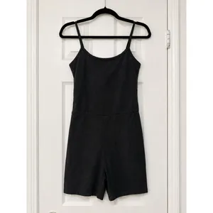 Ambiance Black Stretch Cami Romper Adjustable Straps Fitted Shorts NWT M thumbnail 2