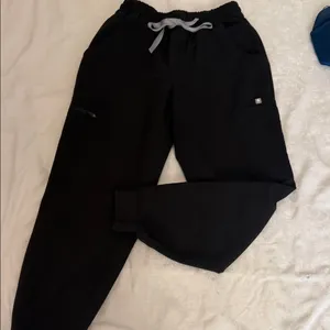 FIGS high waisted Black Jogger scrub pants thumbnail 1