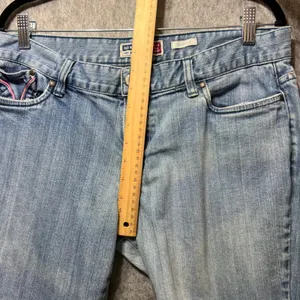 Vintage Y2K Old Navy Blue Jeans Ultra Low Waist Stretch Bootcut Denim‎ Size 12 thumbnail 5