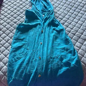 Vintage pacific beach brand Lilly like beach swim coverup with‎ gold buttons thumbnail 3