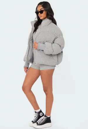 Edikted Jersey Grey Puffer thumbnail 2
