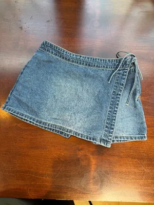 Tillys RSQ Denim Skort Side Tie Mini Size 25 Wrap Front thumbnail 3