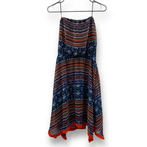 Anthropologie Maeve Urcos Handkerchief Geometric Print Strapless Dress Size‎ S thumbnail 2