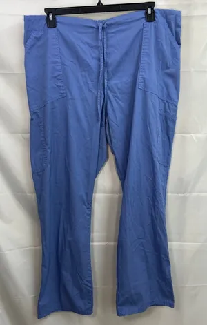 Women's blue pull on stretch relaxed straight leg deep‎ pocket scrub bottoms XXL thumbnail 1