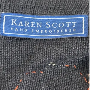 Vintage Karen Scott Halloween Sweater Vest Hand Embroidered Ghost Pumpkin Witch thumbnail 10