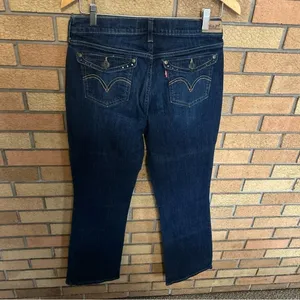 Levi's 515 Bootcut Jeans Women's Dark Wash Denim Stretch Size 10L (30x34) thumbnail 3