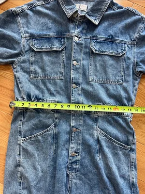 We The Free Light Blue Denim Short-Sleeve Overall Jumpsuit thumbnail 8