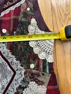 Vtg Susan Bristol New Traditions Patchwork Lace Vest Womens Medium Granny thumbnail 7