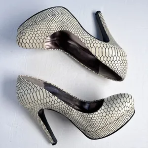 Calvin Klein Karsyn Python Embossed Leather Platform Pumps 7M thumbnail 8