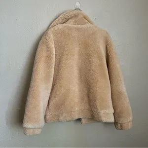 Elodie Faux Shearling Teddy Coat in Cream Nude Small thumbnail 3