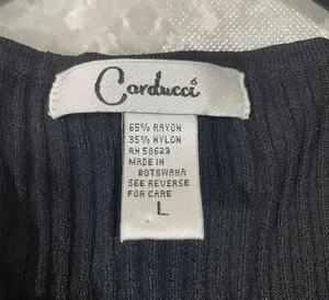 Carducci Black Ribbed Sleeveless Shell Top - Size Large - Cable Knit Accent thumbnail 4