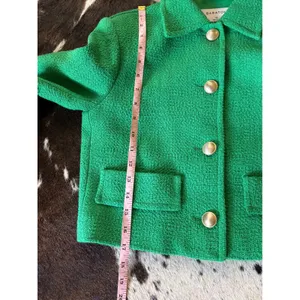 ARITZIA BABATON Green Tweed Frances Jacket In Vibrant Green Tweed Size XS‎ thumbnail 9