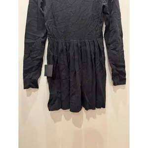 Lulus Black Ribbed Knit Button Front Pleated Skirt‎ Dress Size M thumbnail 9