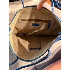 Dooney & Bourke Women Tote Blue Pebbled Leather Classic Front Pocket Handbag thumbnail 5