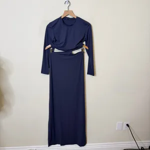 CHAM The Cher Long Sleeve Cut‎ Out Dress Navy Womens Size XS / S thumbnail 5