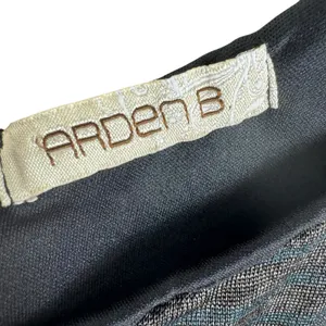 Arden B Blue Gray Striped Shimmery One Long Puff Sleeve Bodycon Mini‎ Dress Sz L thumbnail 5