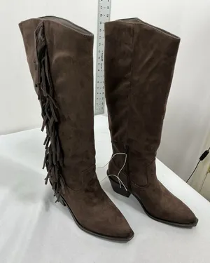 Universal Threads Womans New Patsy Knee High Western Style Boots Sz 9 Chocolate thumbnail 1