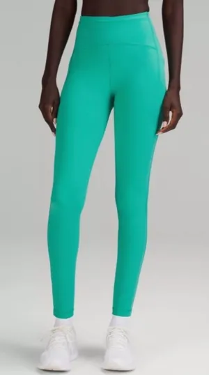 Lululemon Wunder Under Leggings High-Rise 28" in Maldives Green thumbnail 1