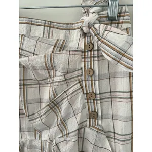 VERONICA BEARD Kaia Tan & White Check Plaid MINI Skirt w/Tie Women's Size XSmall thumbnail 7