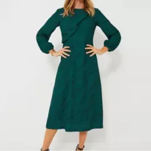 Tuckernuck Pine Twombly Macie Midi Dress S Green Draped NWT thumbnail 2