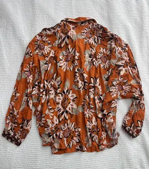 Free People good vibrations floral printed oversized blouse thumbnail 6