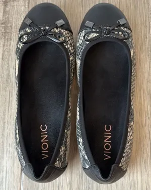 Vionic Minna Snakeskin Leather Ballet Flat thumbnail 1