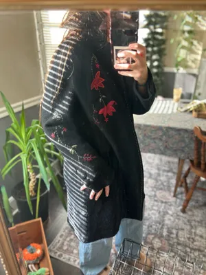 Nordic traders wool vintage floral jacket Black thumbnail 5