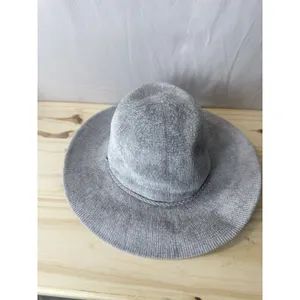 Nine West Grey Corduroy Women’s Fedora Bucket Hat Braided One Size NWOT thumbnail 4