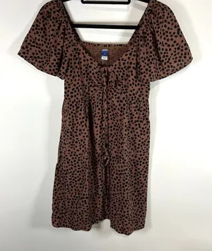 Old Navy NWT‎ Animal Print Linen Blend Mini Dress Women’s Size XS Boho Beach thumbnail 1
