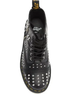 Dr. Martens 1460 Black Atlas Studded Zip Boots Women’s 7 UK 5 NWOB thumbnail 5