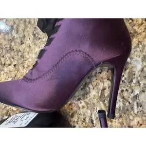 Pedro Garcia Lace Up Purple Satin Heel Bootie Practical Magic Witchy Sexy thumbnail 7