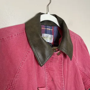 Vintage Hot Pink Bright Women's Chore Coat Utility Contrast Collar M Western 90s thumbnail 5
