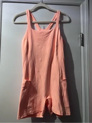 FP Movement by Free People Never Better Runsie Peach Pink Athletic Romper thumbnail 3