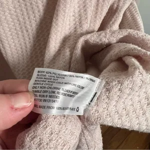 Knox Rose Womens Sz Medium Thermal Top Long Sleeve Light Pink Contrasting Floral thumbnail 12