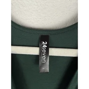 24seven Comfort Apparel Bishop Sleeves‎ Maxi Dress Women's Large Green Stretch thumbnail 7