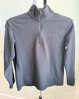 Patagonia Synchilla Black on Black Polar Fleece 1/4 Zip Women's Sweatshirt M thumbnail 1