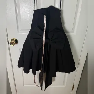 House of CB Emmanuela Black Strapless Detachable Bow Mini Dress M thumbnail 7