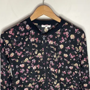 Maurices black chiffon floral print bomber jacket size M thumbnail 4