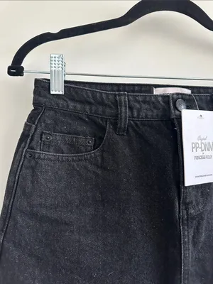 Princess Polly Nickei Denim Mini Skirt Black thumbnail 3