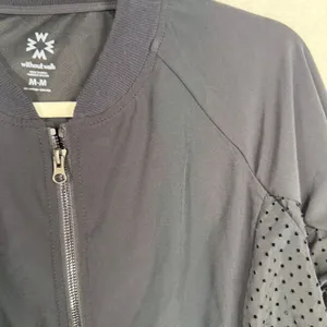 Without Walls M Medium Bomber Jacket Black Mesh Athletic Full Zip Lightweight thumbnail 6