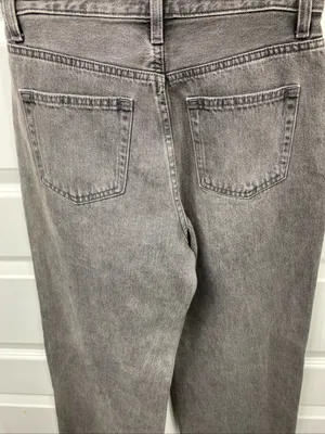 UNIQLO Barrel Silhouette Jeans Wide Leg Denim Gray 24 Low Rise Women 139864 thumbnail 3
