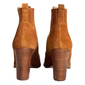 Marc Fisher Alva Cognac Brown Suede Pointed Western Toe Block Heel Booties 9.5M thumbnail 6