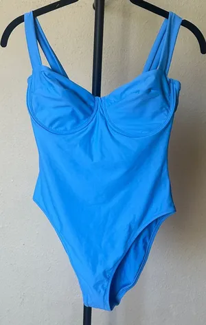 Skims Signature Swim Underwire One Piece‎ in Blue Tide NWT Size Medium thumbnail 1