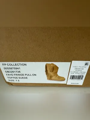 Free People Suede Faye Fringe Pull On Boots Color Honey Women’s 7.5 NWT thumbnail 9
