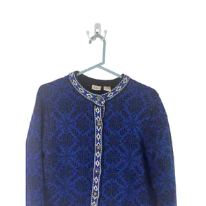 L.L. Bean Vintage Women's Medium‎ Fair Isle Winter Blue Knit Sweater Winter thumbnail 2