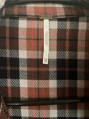 Free People SNOW TOP MOUNTAINS Red Plaid Shirt with Embroidered Sequins thumbnail 8