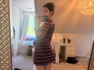 Zara printed mini dress with beaded accents thumbnail 2