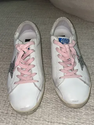 Golden Goose Super-Star Sneakers in white and pink thumbnail 2