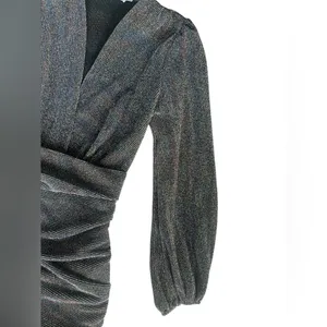 ASTR the Label Women's Meredith Metallic Long Sleeve Dress Size Medium thumbnail 7